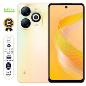 Infinix Smart 8 - 64 Go - 2 Go + 2 Go RAM extensible - 6.6"- 5000mAh - 13MP/8MP - Dual Nano SIM - Empreinte digitale -  12 Mois Garantie