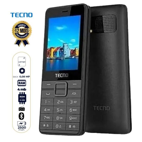 Téléphone portable Tecno T352 - 1.77" - 4 Mo/4 Mo RAM - 2500 mAh - Double Sim -  12 Mois Garantie